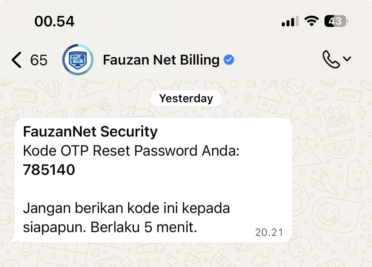 Standar Keamanan Warnet Fauzan Tangerang Kini Dilengkapi OTP WhatsApp dan Proteksi A2F